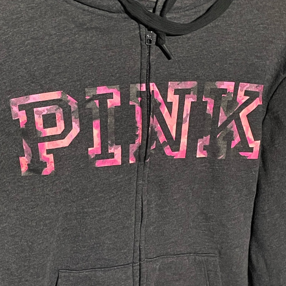 PINK Victoria's Secret Gray and Pink Varsity Jacket